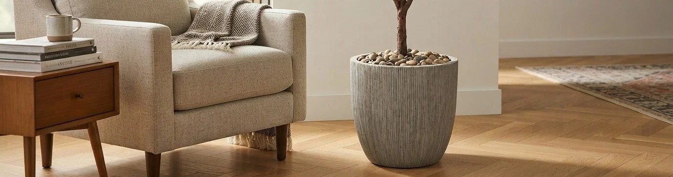 OVAL Fiberclay-Pflanztopf