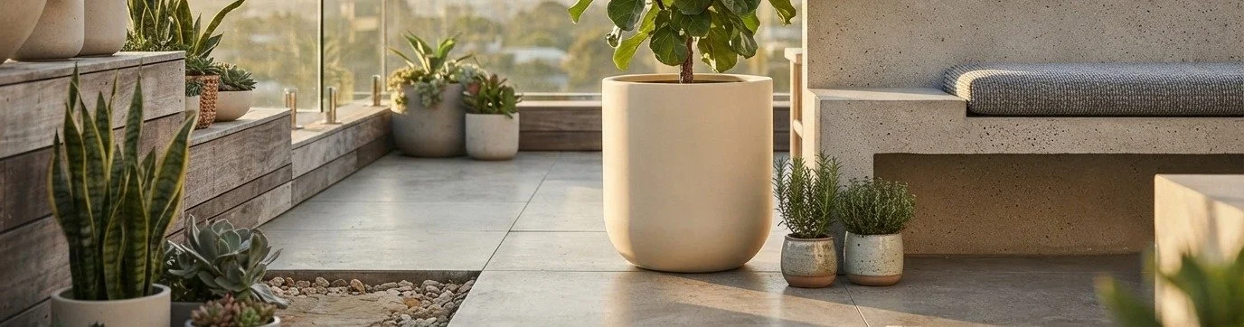SADE Fiberclay-Pflanztopf