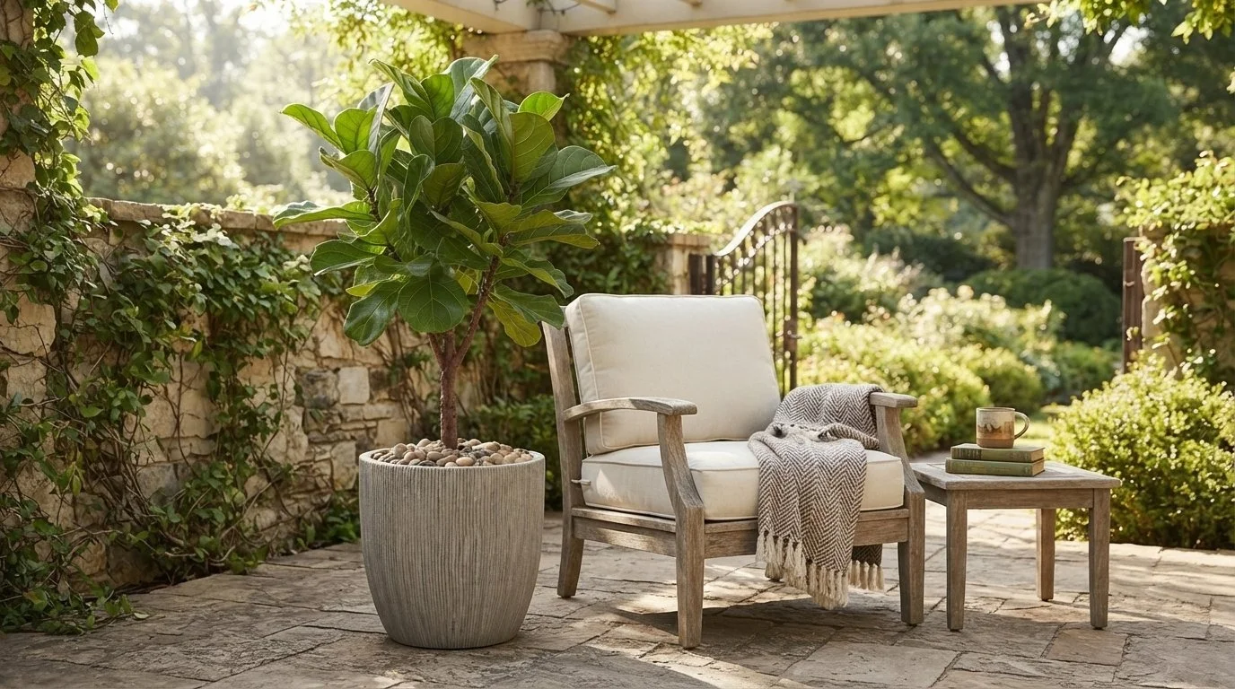 OVAL Fiberclay Saksı