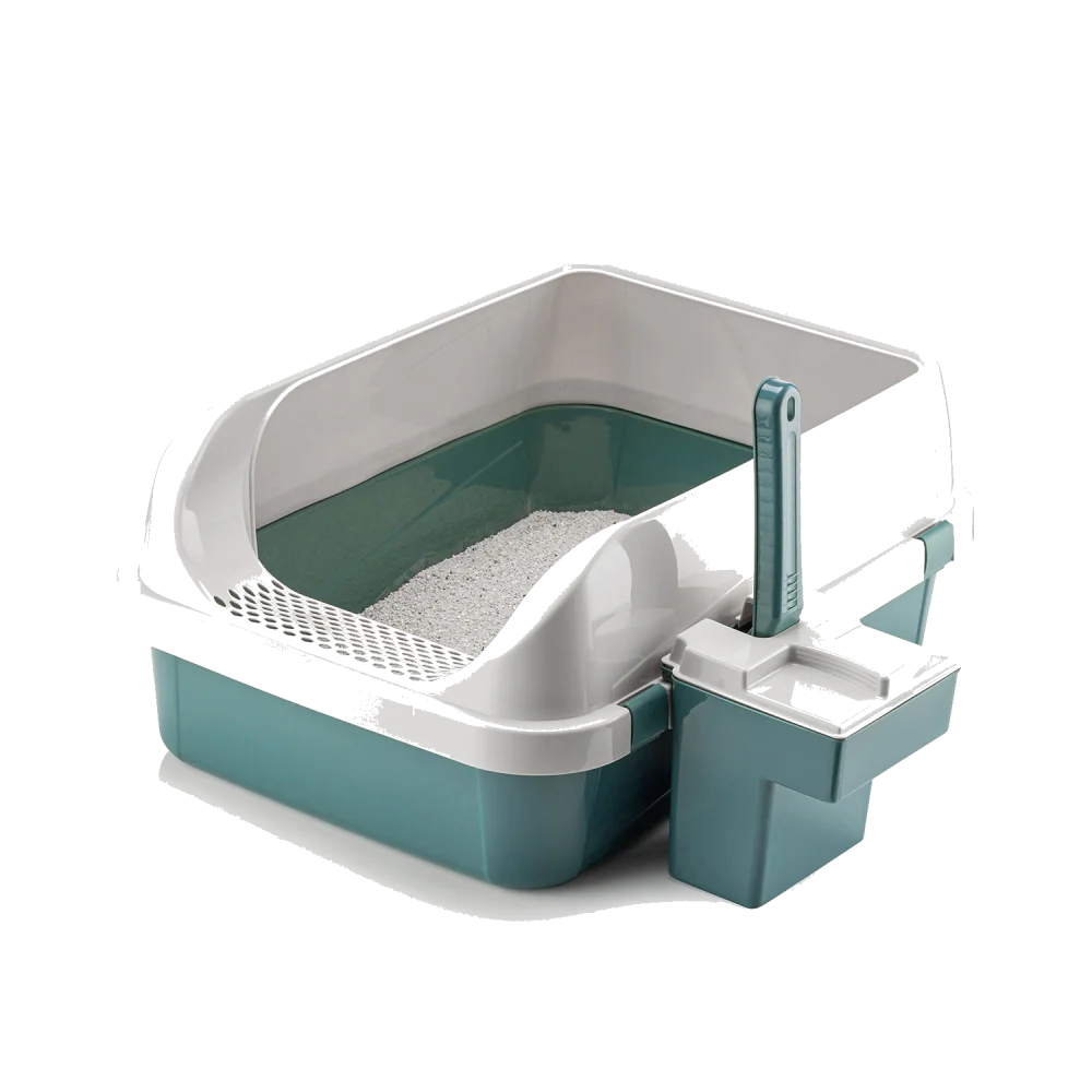 ROOMY AKSESUARLI AÇIK KEDİ TUVALETİ SuYeşili